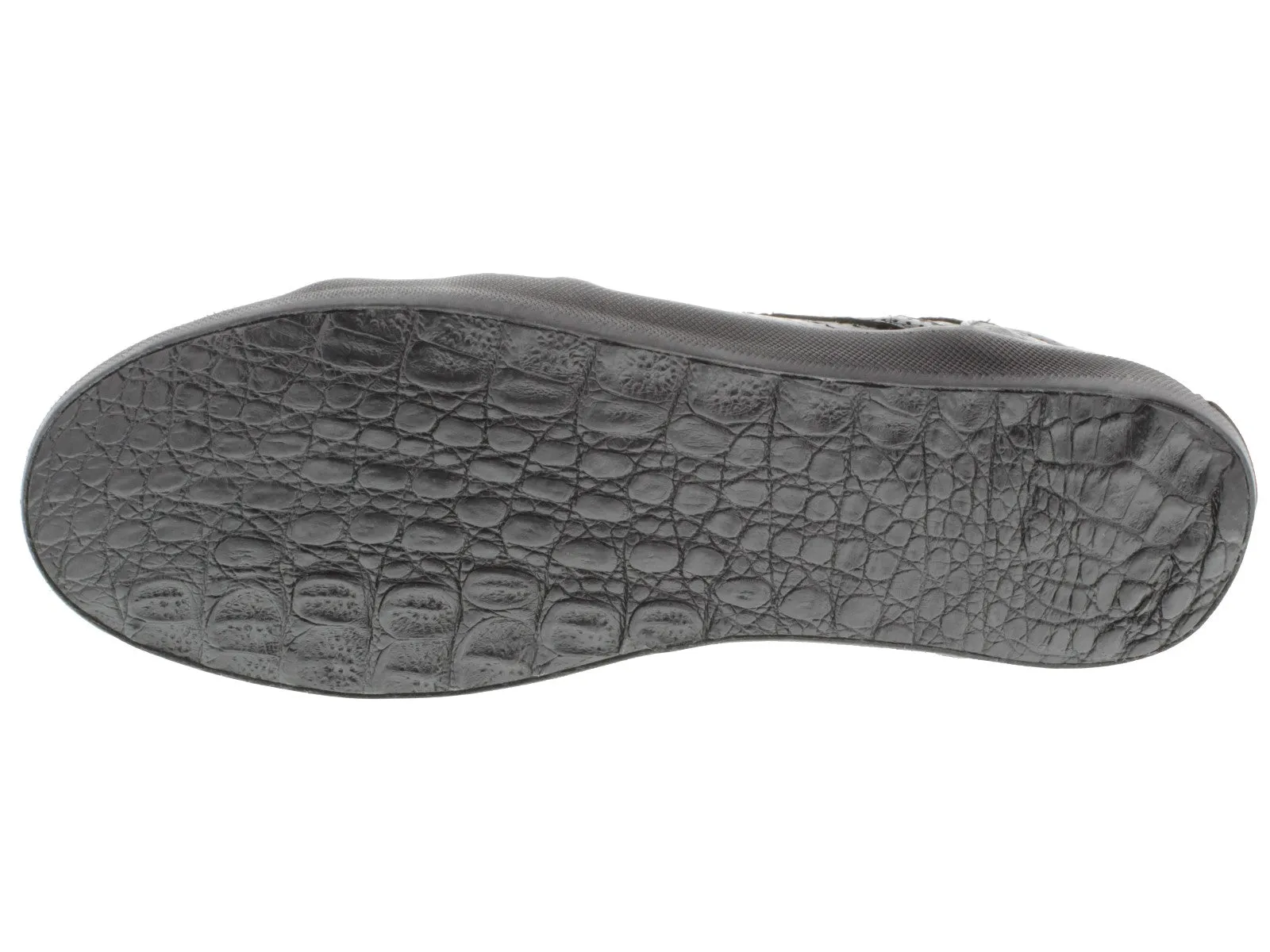 Dolce Pelle - Men's Black Genuine Crocodile & Python Snake Skin Fashion Sneakers