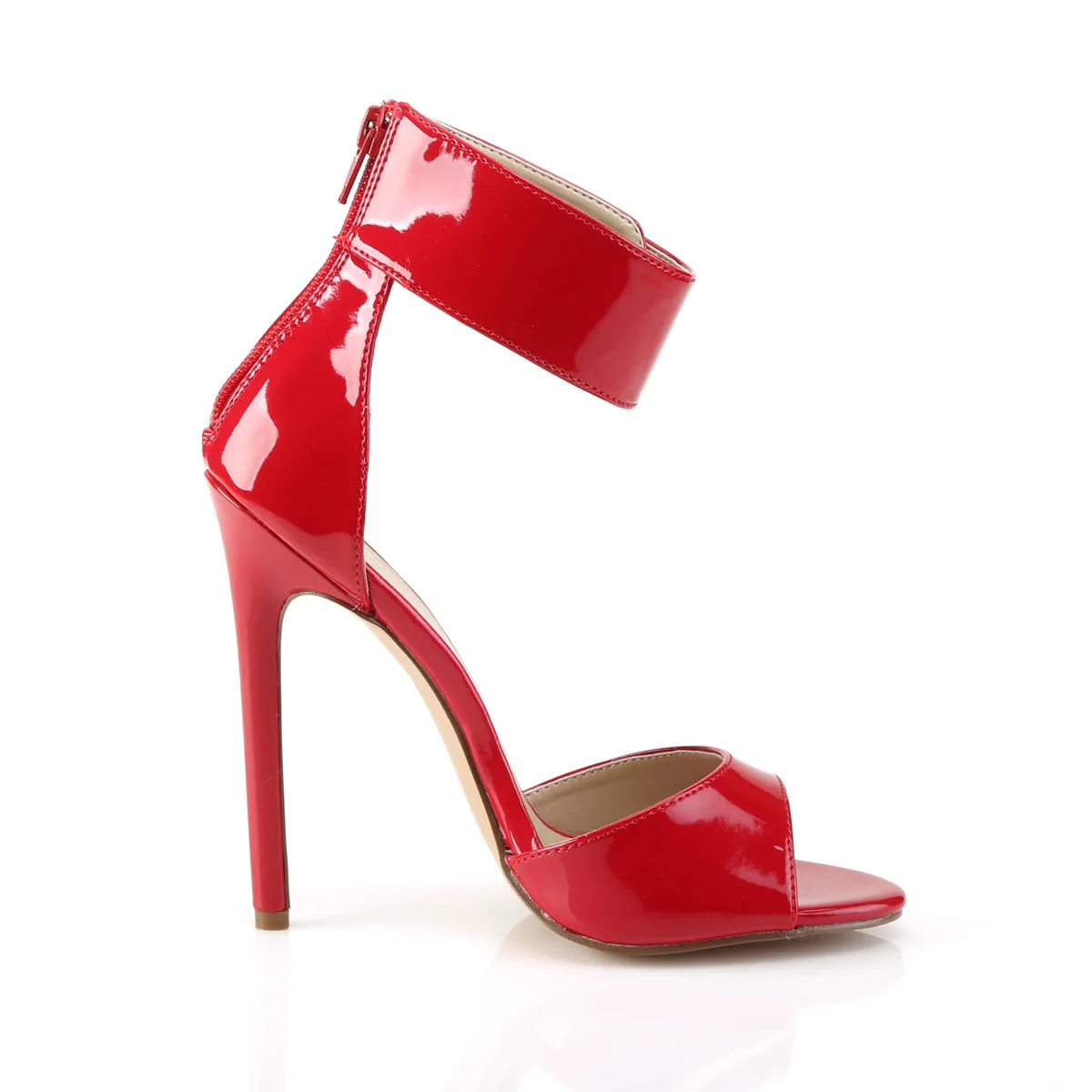 Dual Buckled Ankle Strap Sandals Red