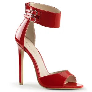 Dual Buckled Ankle Strap Sandals Red