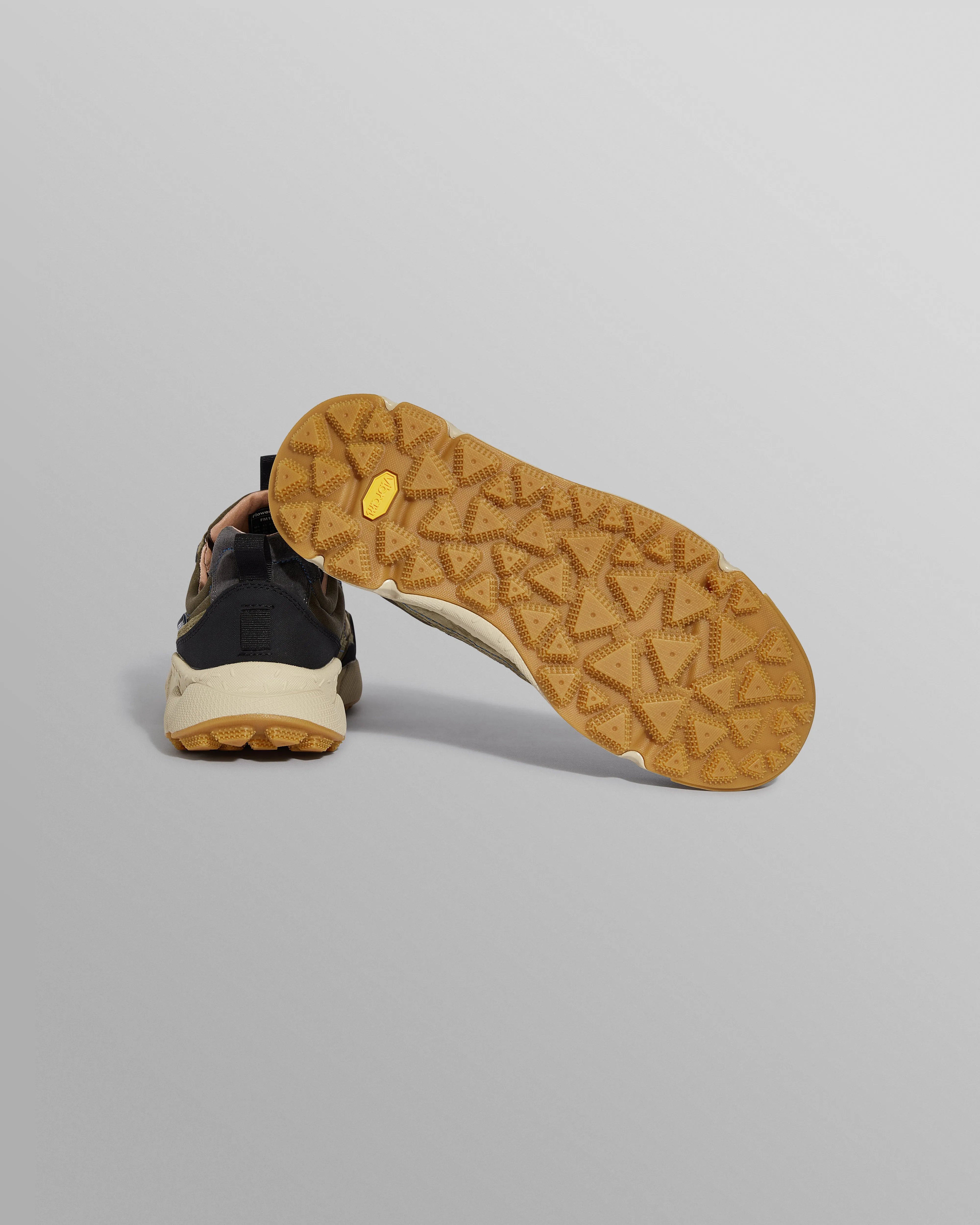 Flower Mountain IWANO 2 - Khaki And Black Waterproof Eco Suede And Nylon Trainers