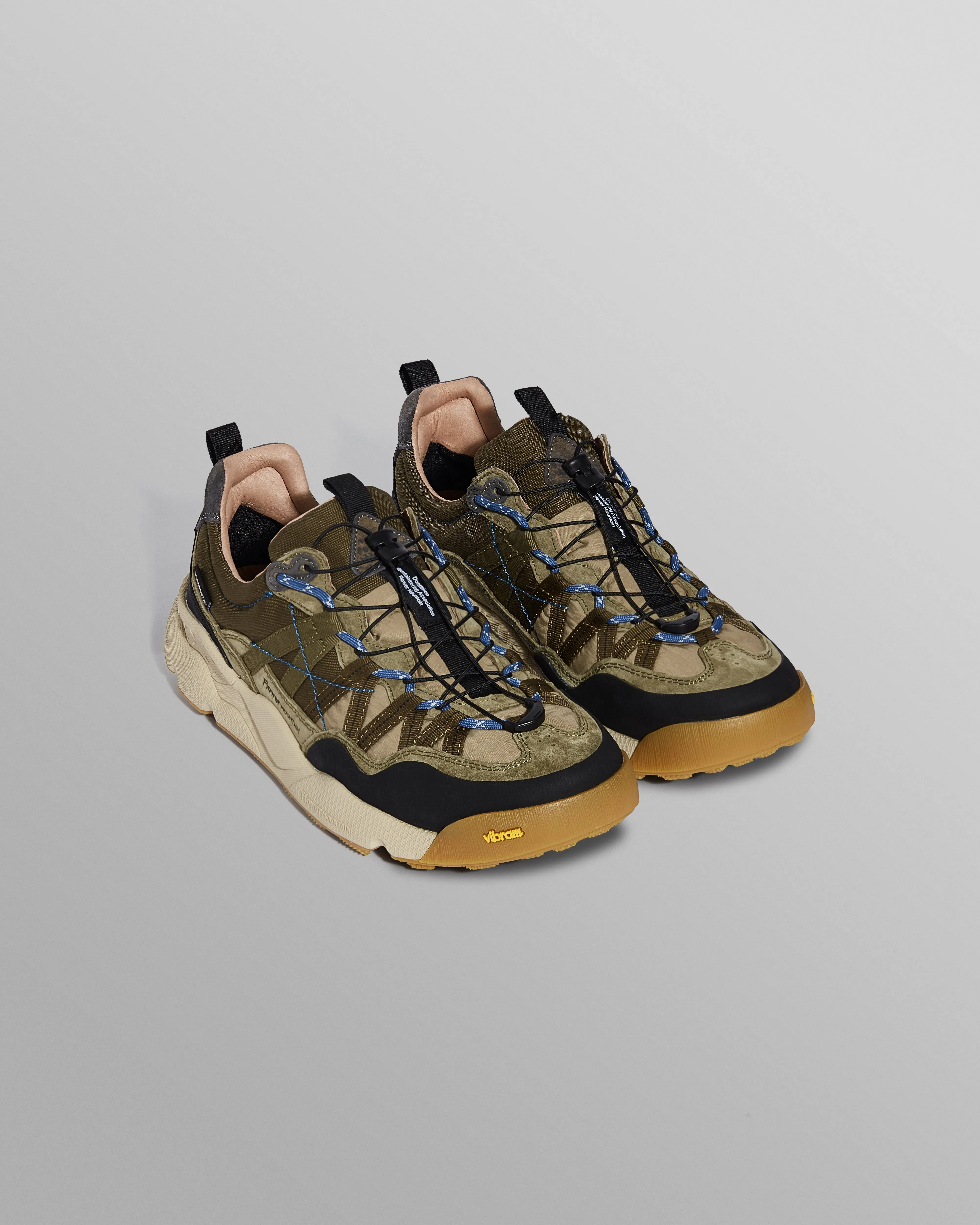 Flower Mountain IWANO 2 - Khaki And Black Waterproof Eco Suede And Nylon Trainers