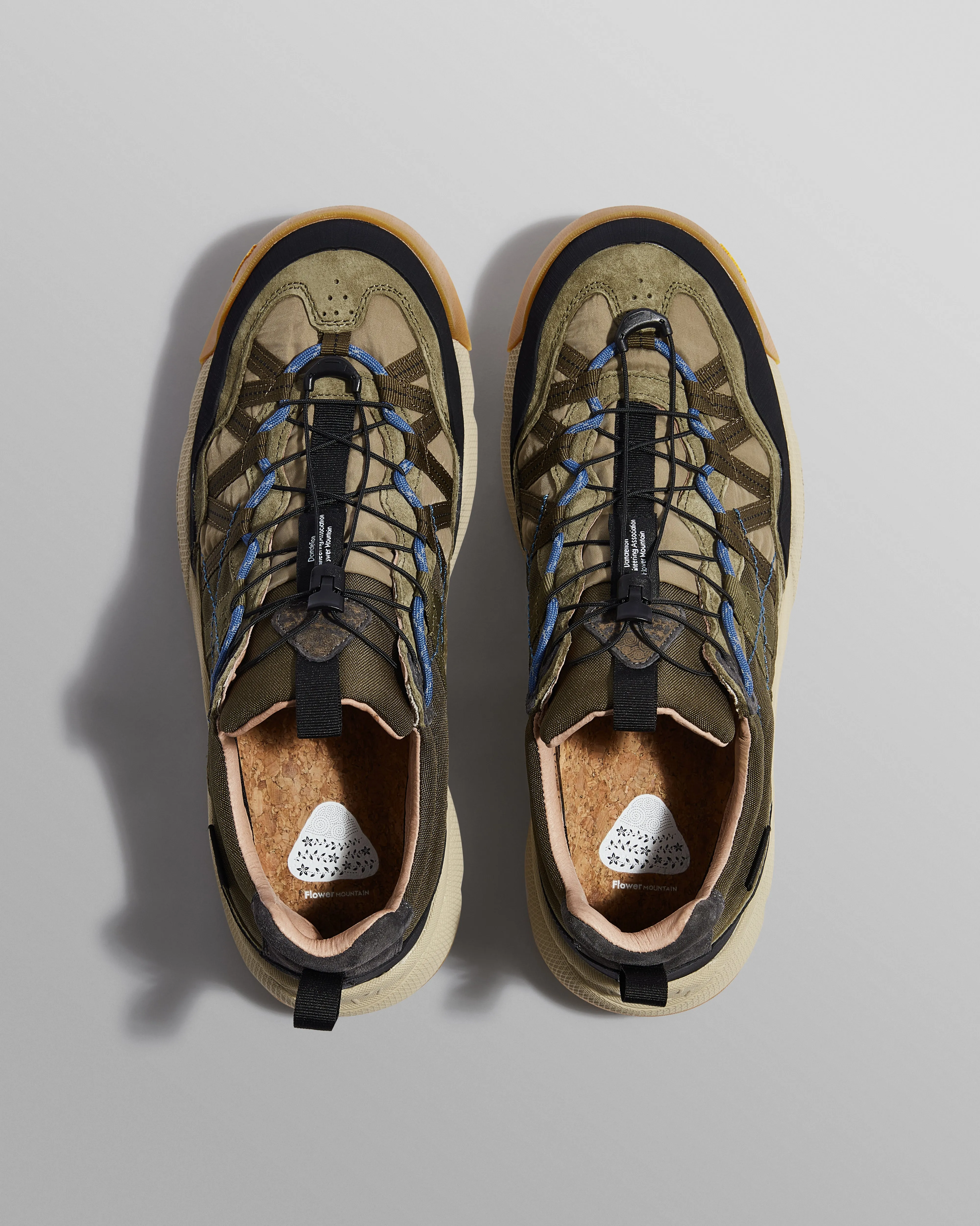 Flower Mountain IWANO 2 - Khaki And Black Waterproof Eco Suede And Nylon Trainers