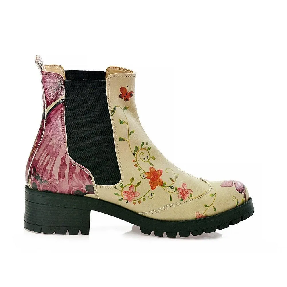 Flowers Short Boots LAS103