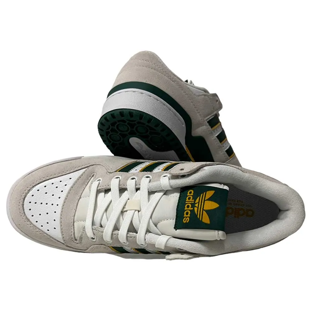 Forum 84 White Dark Green Yellow Adida Suede Leather Shoes