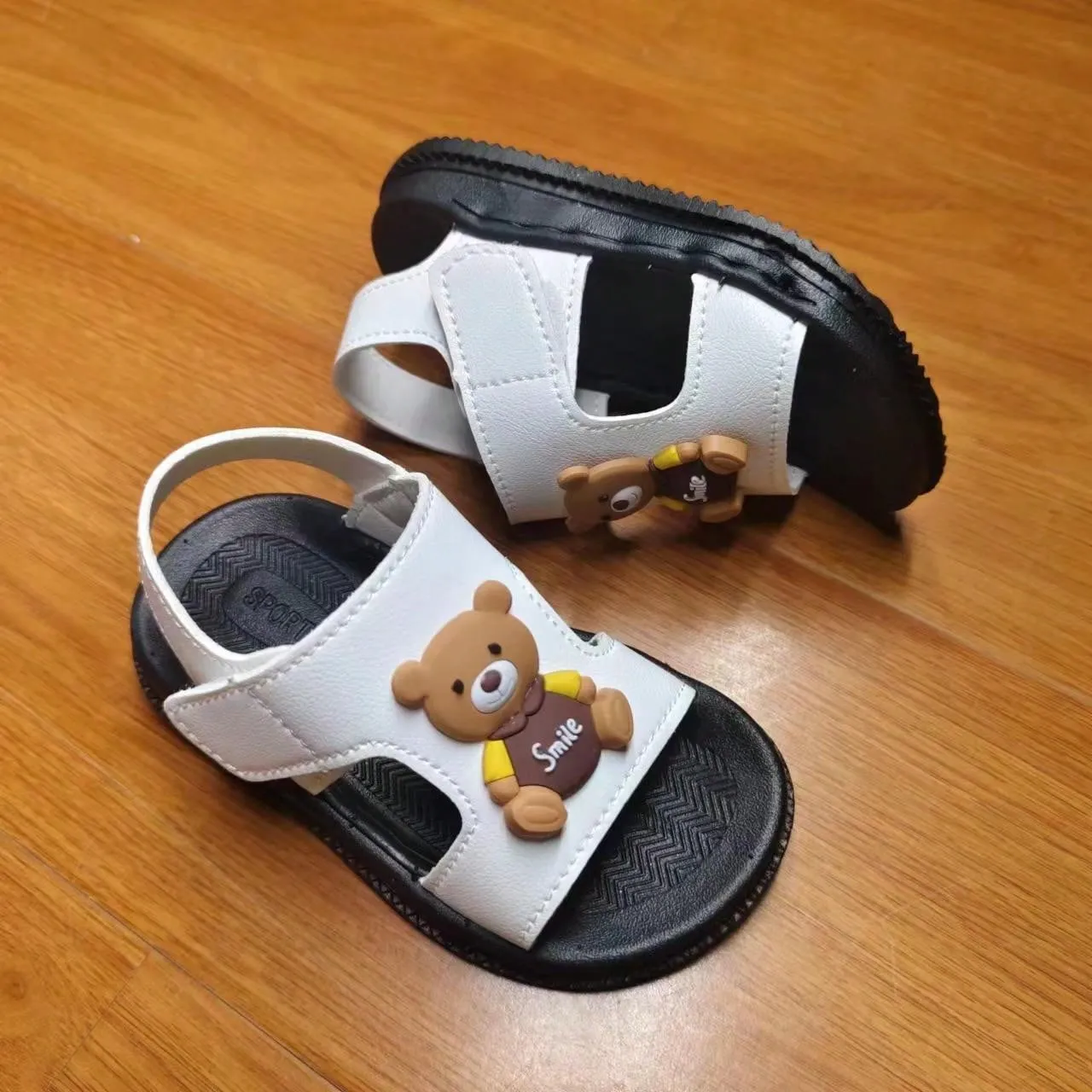 Handmade Leather Children Sandals, Summer New Korean Style Boys Toddler Sandals, Anti-Slip Soft Bottom Sandals, For Kids 1-5 Years Old