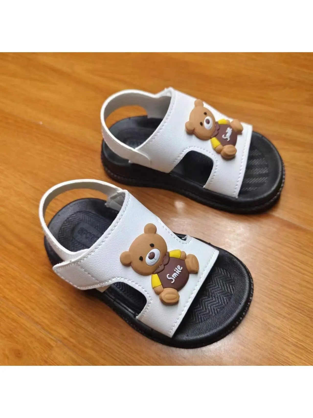 Handmade Leather Children Sandals, Summer New Korean Style Boys Toddler Sandals, Anti-Slip Soft Bottom Sandals, For Kids 1-5 Years Old