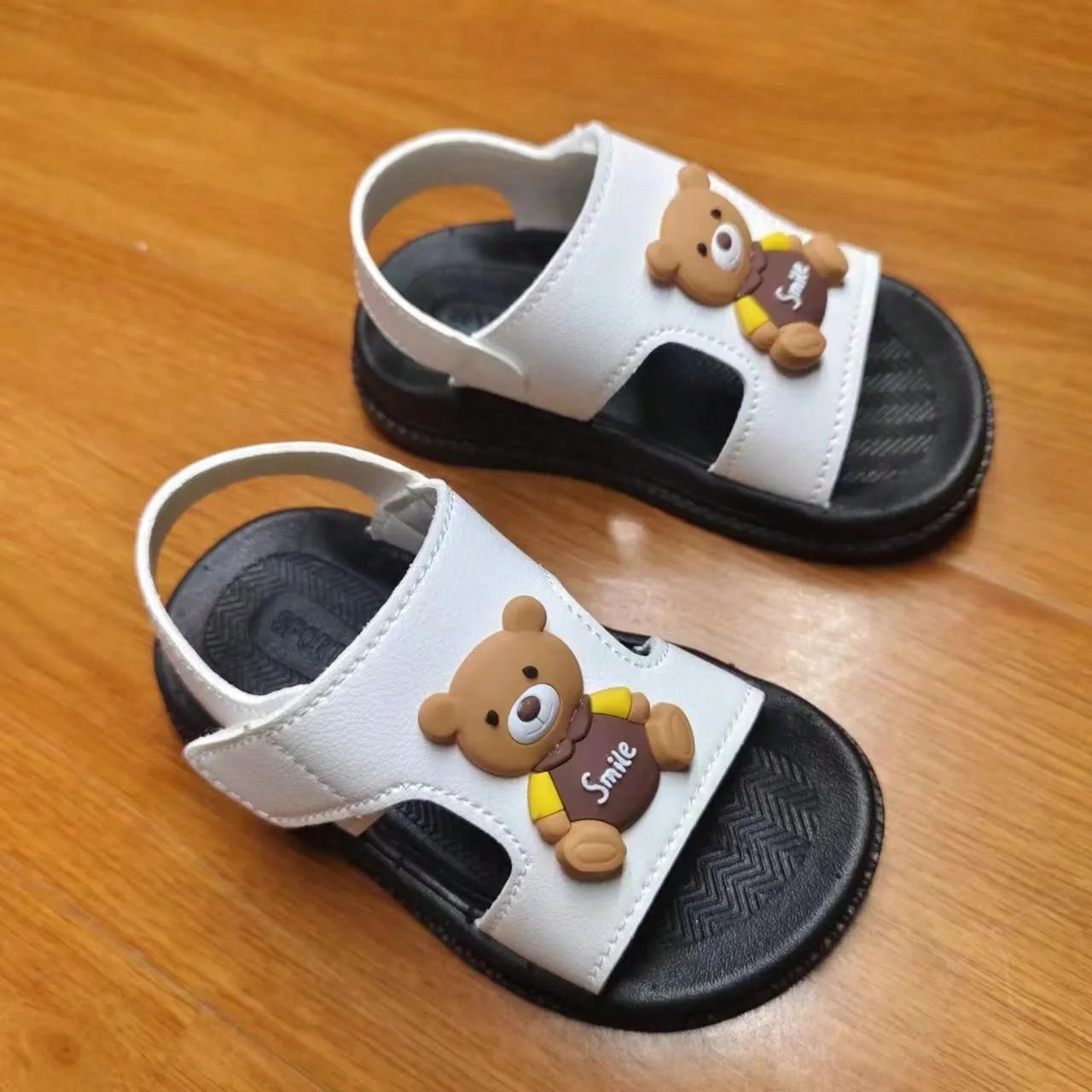 Handmade Leather Children Sandals, Summer New Korean Style Boys Toddler Sandals, Anti-Slip Soft Bottom Sandals, For Kids 1-5 Years Old