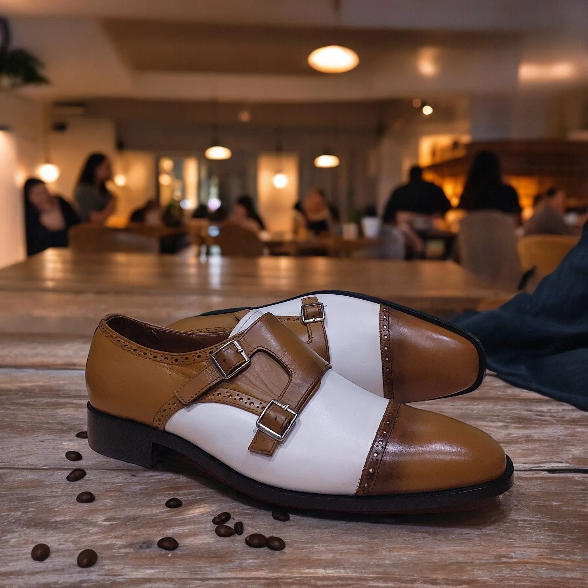 HANDMADE MEN'S FORMAL MULTI COLOR CAPTOE SHOES