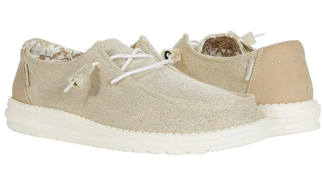 Hey Dude Women's Wendy Sox, Boho, Chambray Grey / Black / Blue Slip-on Shoes