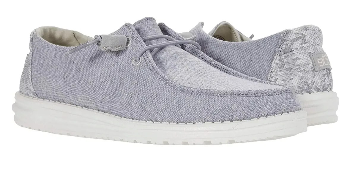 Hey Dude Women's Wendy Sox, Boho, Chambray Grey / Black / Blue Slip-on Shoes