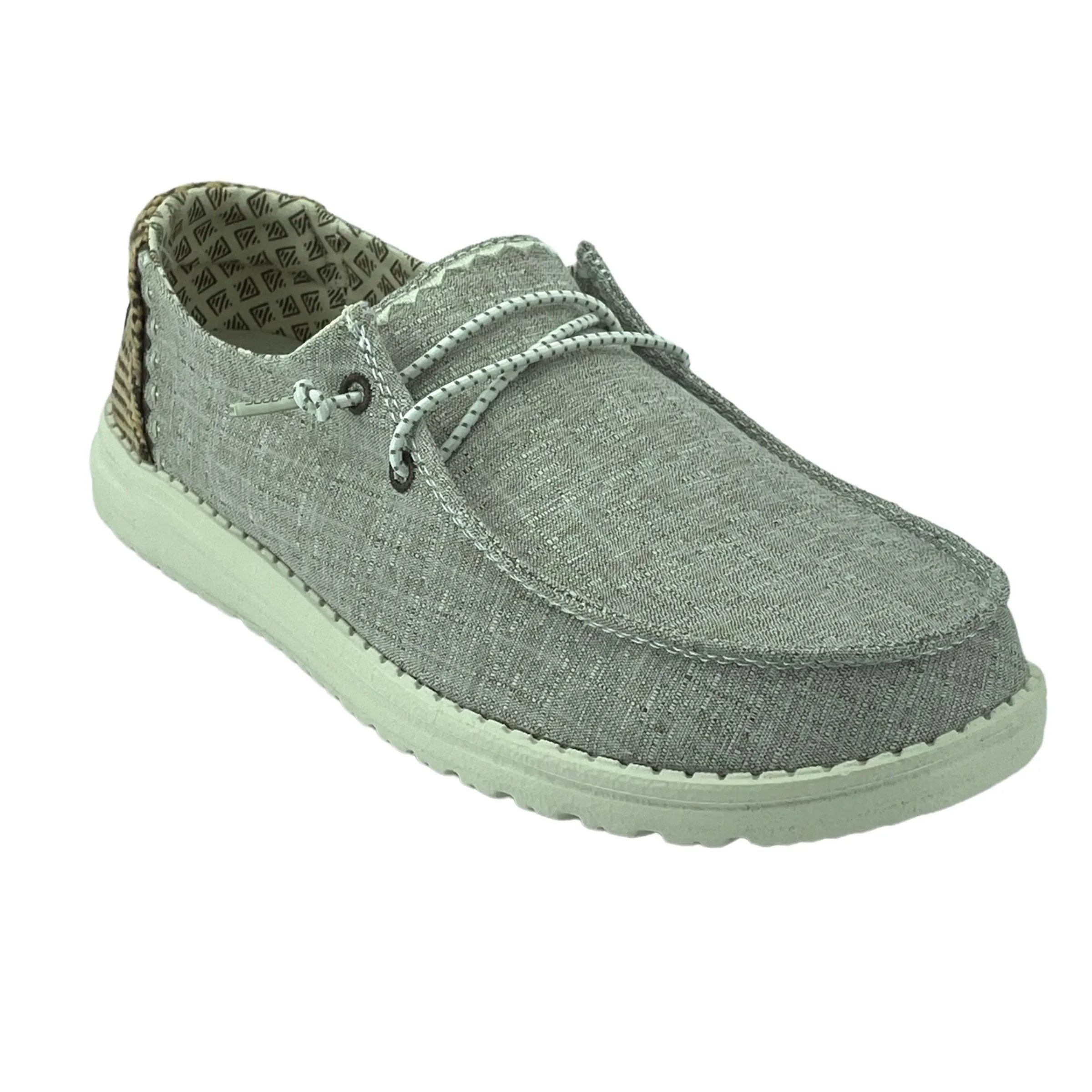 Hey Dude Women's Wendy Sox, Boho, Chambray Grey / Black / Blue Slip-on Shoes