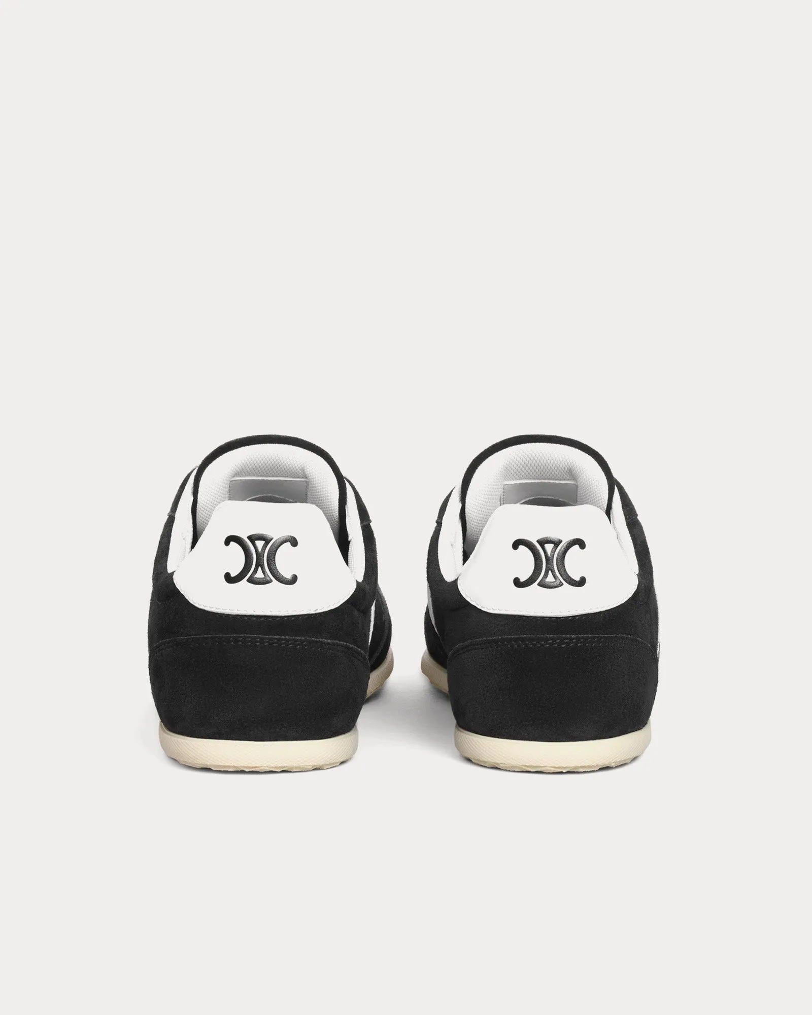 Jogger with Triomphe Signature Suede Calfskin Black / Optic White Low Top Sneakers