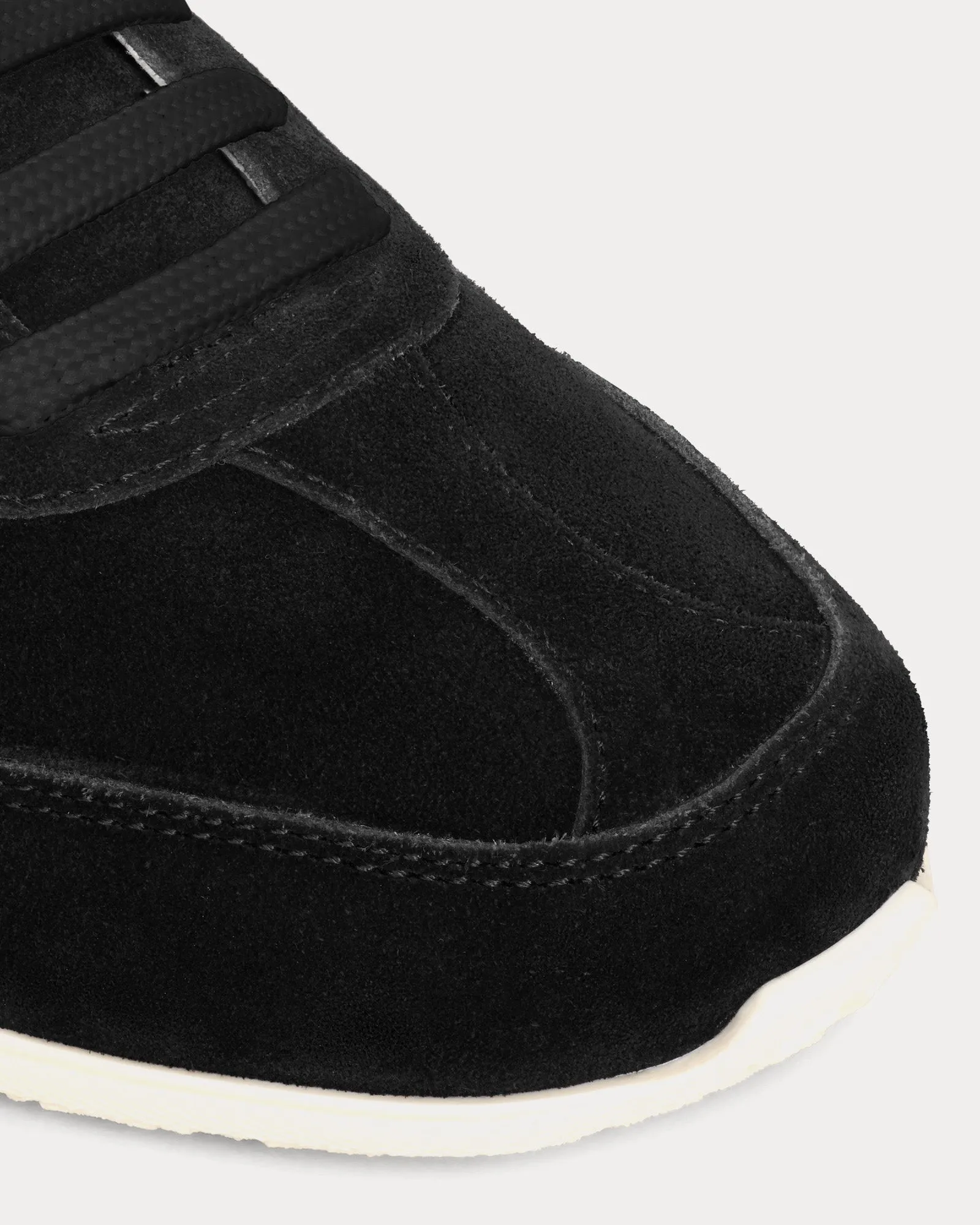 Jogger with Triomphe Signature Suede Calfskin Black / Optic White Low Top Sneakers