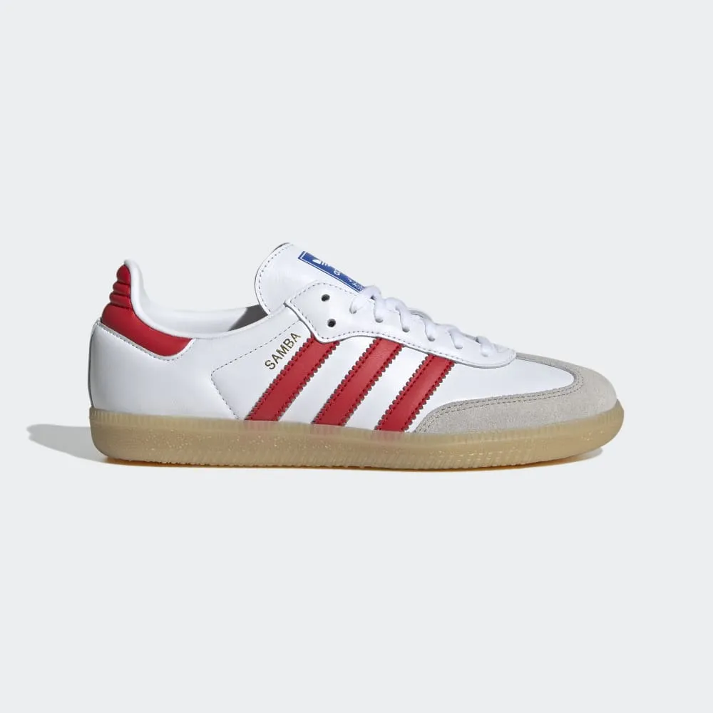 KIDS ADIDAS SAMBA OG J (CLOUD WHITE/COLLEGIATE RED/GUM)