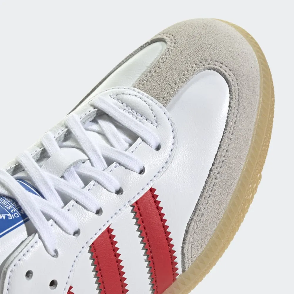 KIDS ADIDAS SAMBA OG J (CLOUD WHITE/COLLEGIATE RED/GUM)