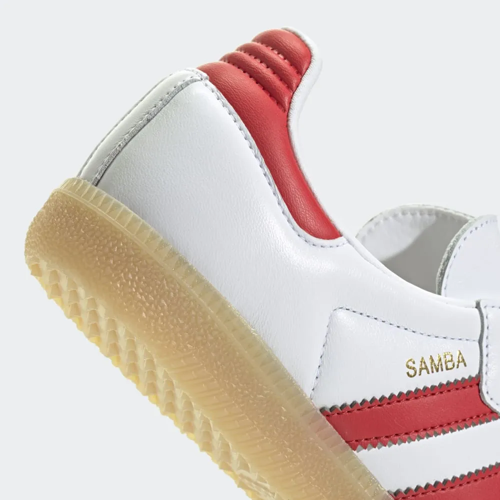 KIDS ADIDAS SAMBA OG J (CLOUD WHITE/COLLEGIATE RED/GUM)