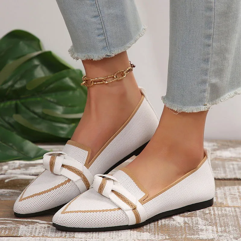 LovelyRLovely Women's Pointed Toe Bow Flats