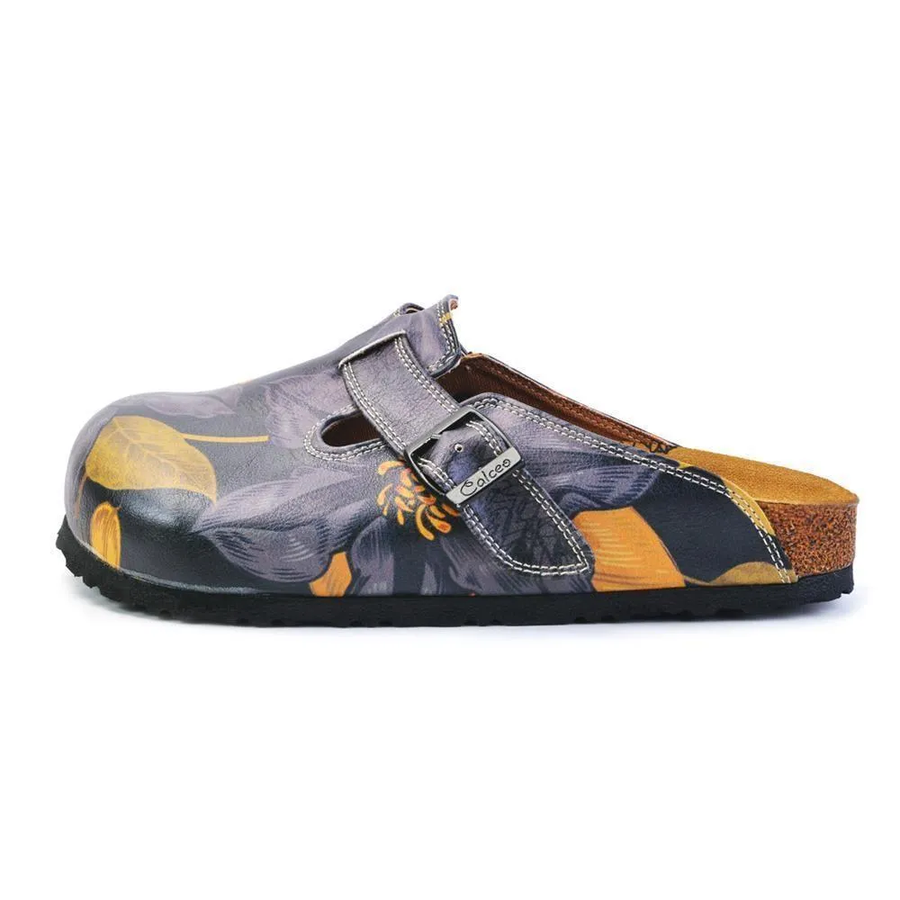 Navy Blue Floral Clogs CAL372