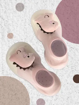 Pale Pink Dino Dream: Stuffed Toy Shoe Socks