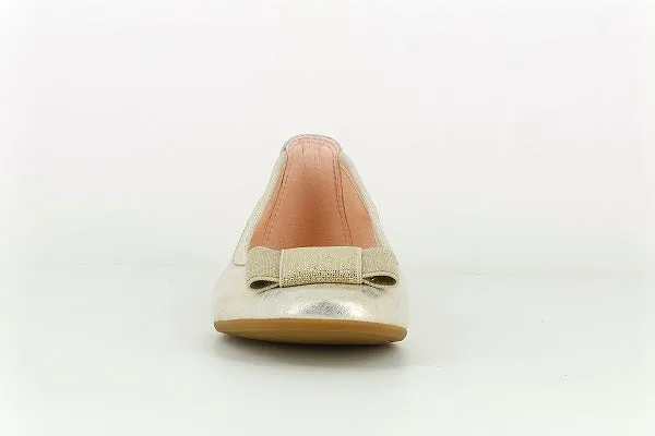 Paola Gold Leather Girls Flat Shoe - 848688