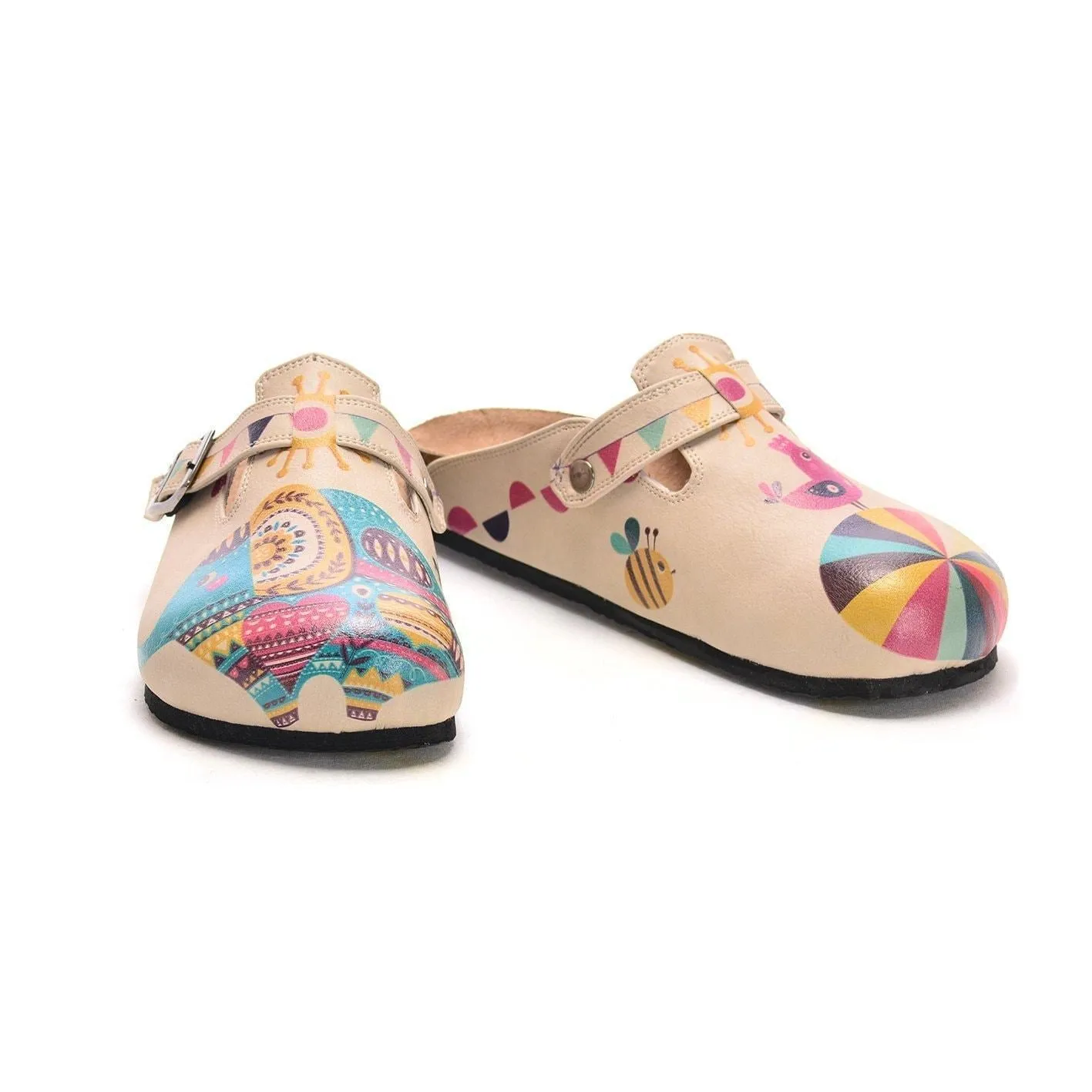 Peach Colorful Elephant Clogs CAL301