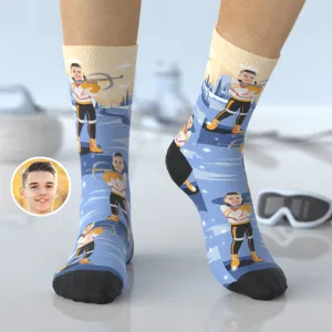 Personalized Biathlon Socks Custom Face Socks Birthday Gifts