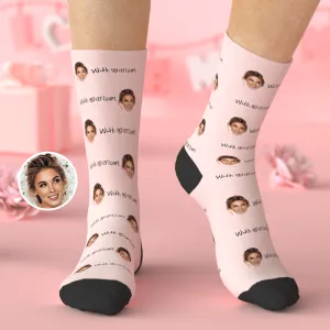 Personalized Socks with Face Best Mother's Day Gift for Mum Love with Mum