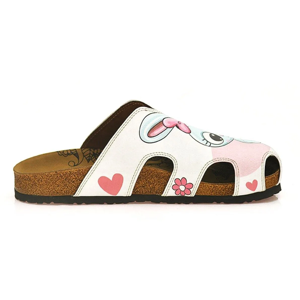 Pink & Gray Bunny Love Clogs WCAL601