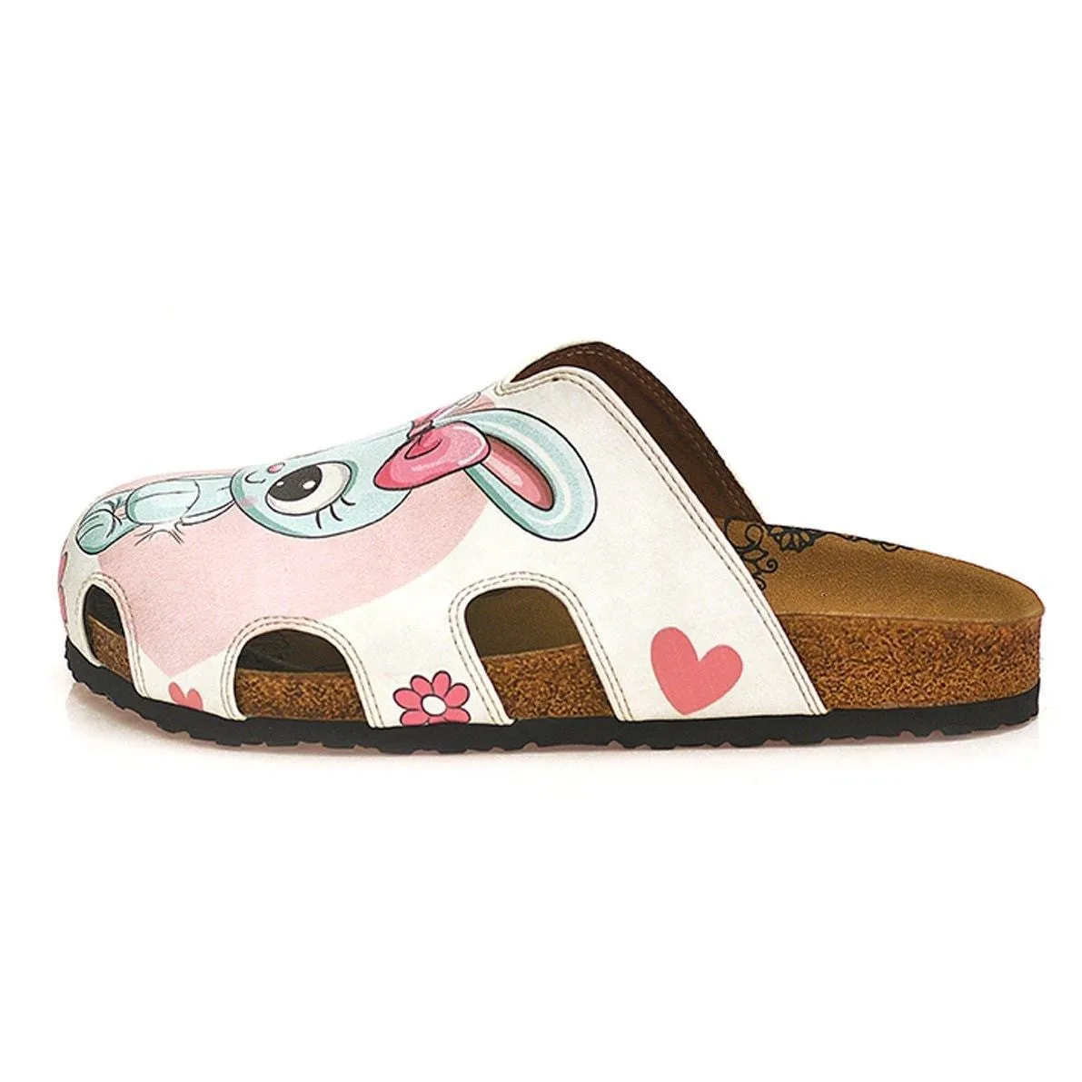 Pink & Gray Bunny Love Clogs WCAL601