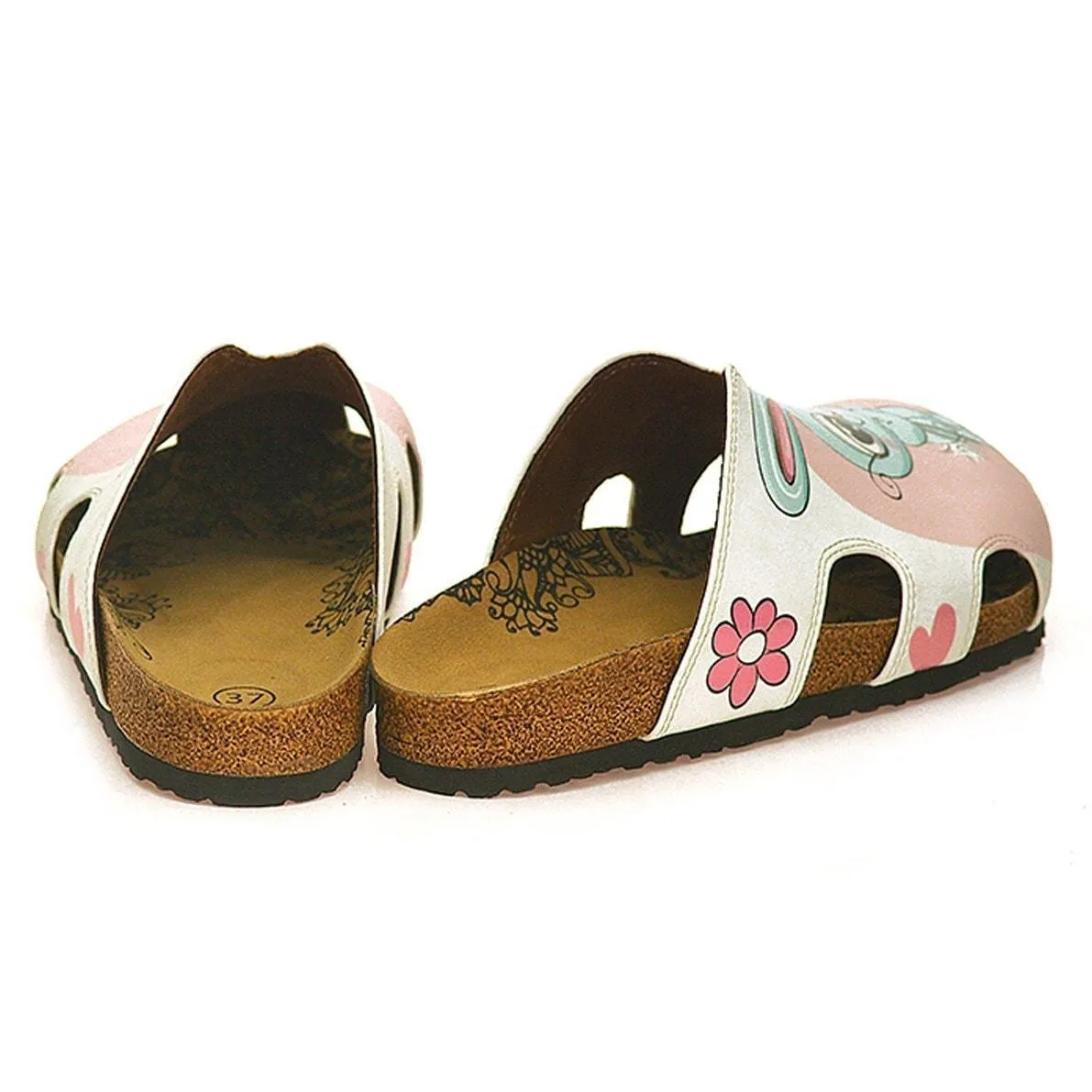 Pink & Gray Bunny Love Clogs WCAL601