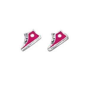 Pink Baseball Boots kids stud earrings