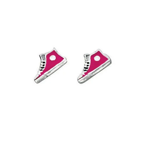 Pink Baseball Boots kids stud earrings