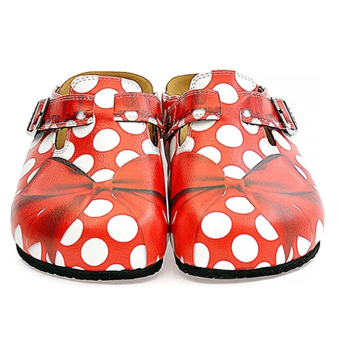 Red Polka Dot Bow Clogs WCAL328