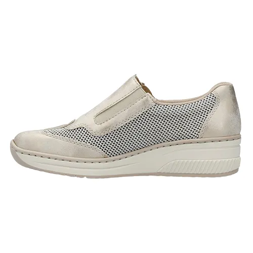 Rieker Ladies Wedge Shoes- 48760-60-Gold