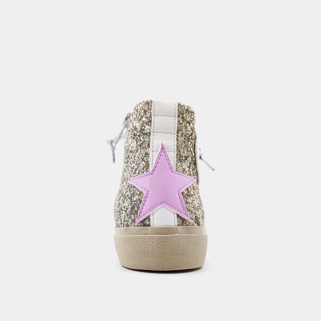 Rooney Toddler and Kids High-Top Sneaker | Pearl Glitter
