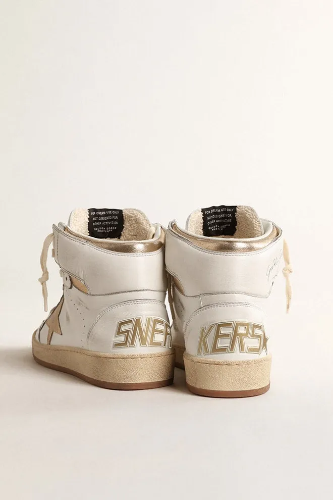 Sky Star in White Nappa Leather w/ Gold Metallic Star