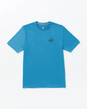 Stone Stamp Short Sleeve Rashguard - Tidal Blue
