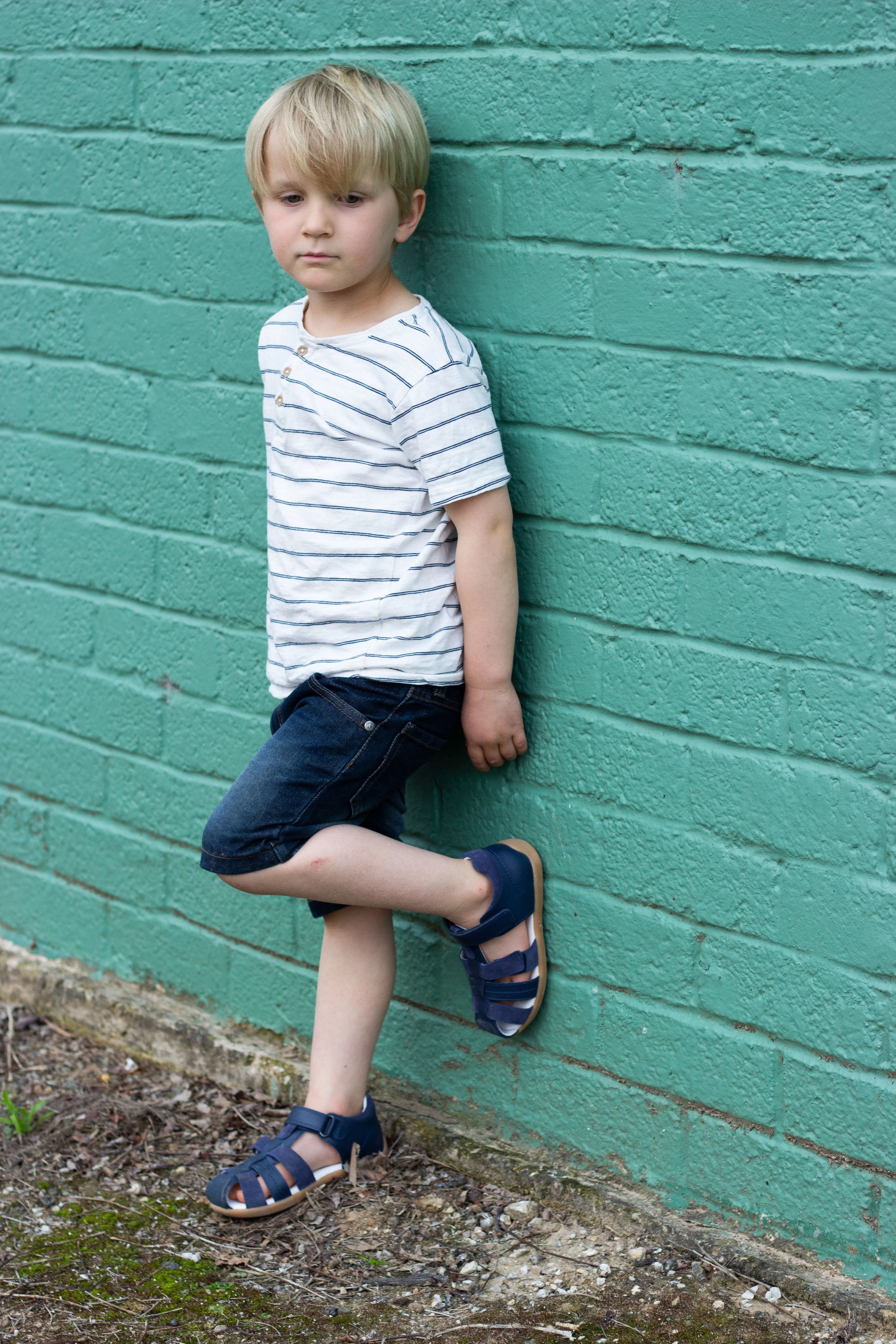 Surefit Alex II Navy Leather Sandals