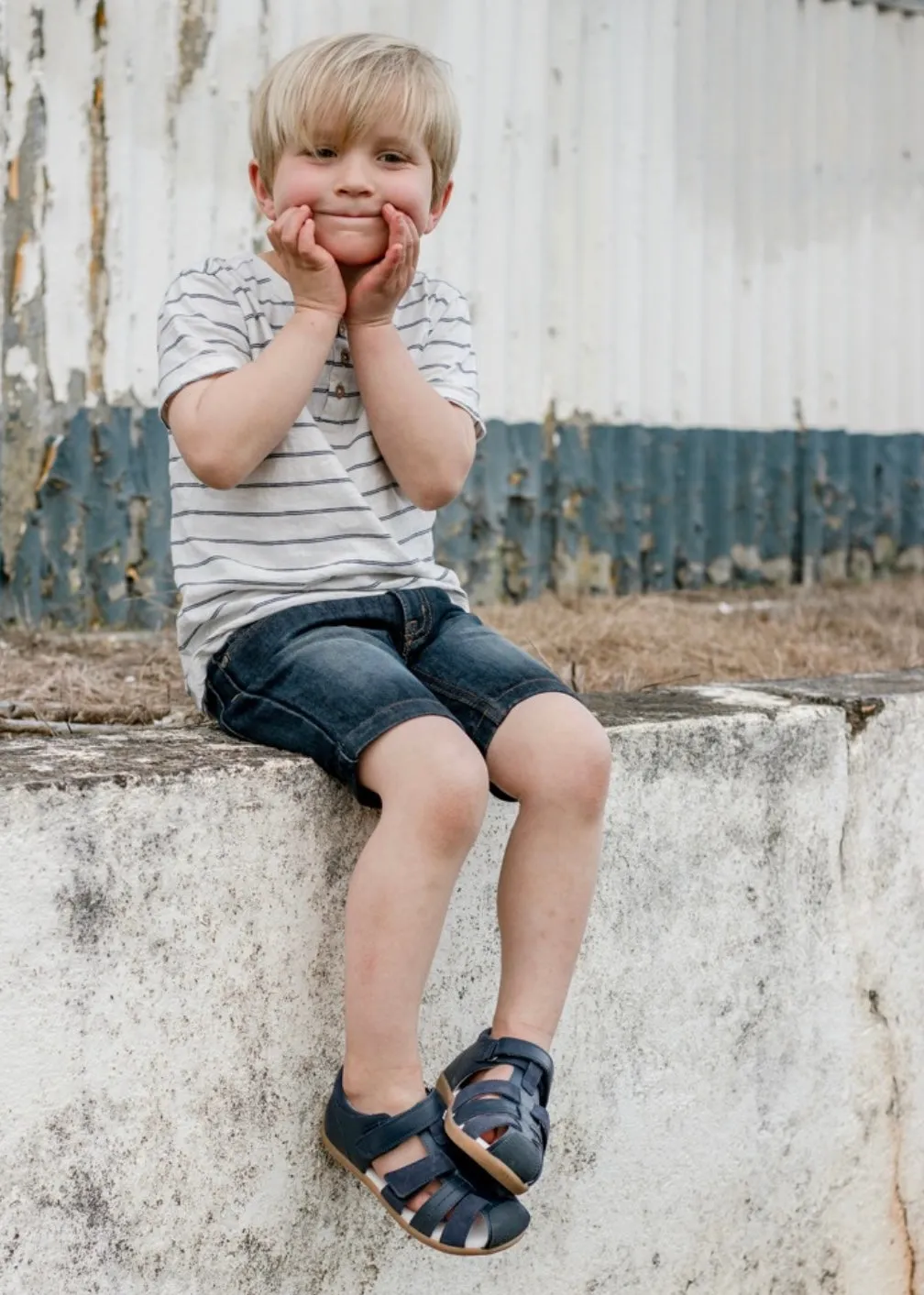 Surefit Alex II Navy Leather Sandals