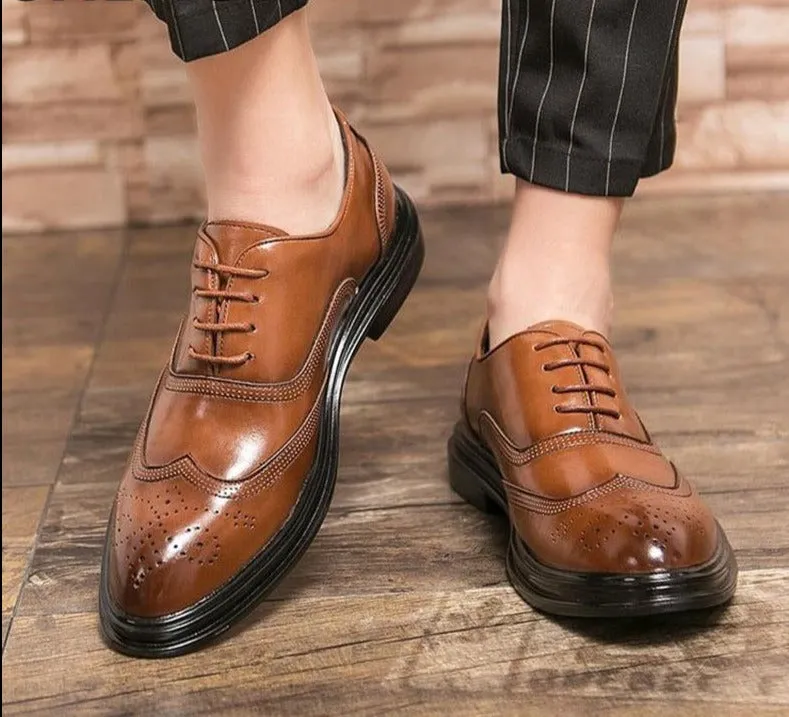The Vincent Round Toe Brogue Shoes