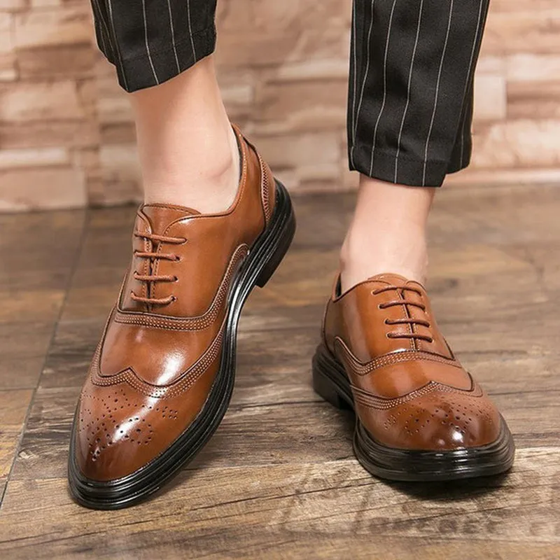 The Vincent Round Toe Brogue Shoes
