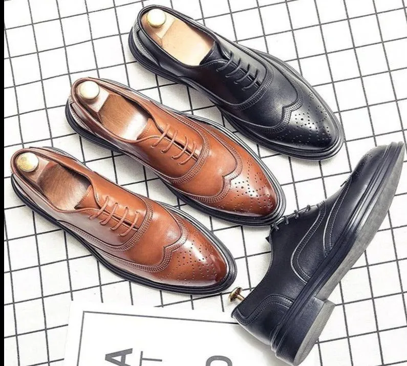 The Vincent Round Toe Brogue Shoes