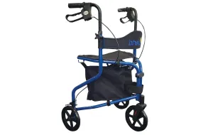 THREE WHEEL STEEL WALKER WITH SEAT