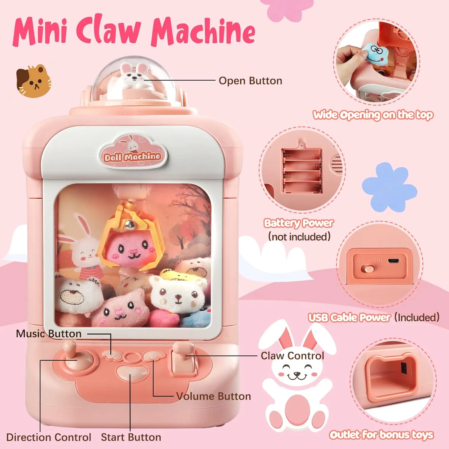 Vending Machines Candy Grabber Prize Dispenser Toys for Girls, Electronic Arcade (MOQ:10 Sets)