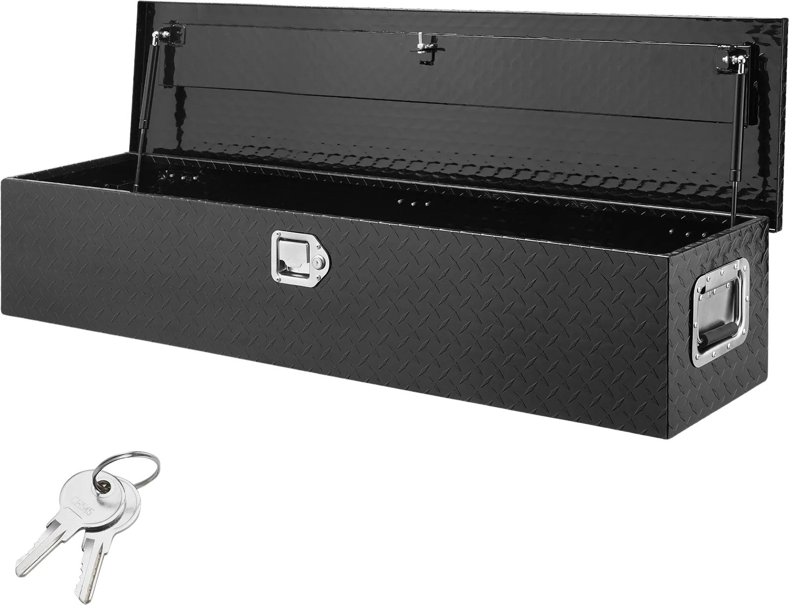 Vevor Truck Bed Tool Box 48"x15"x15" Heavy Duty Aluminum Diamond Plate with Lock Black New