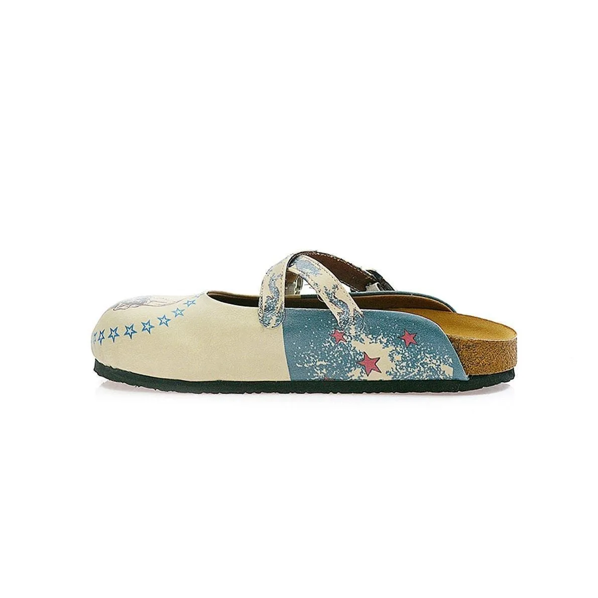 White American Skull Clogs CAL112
