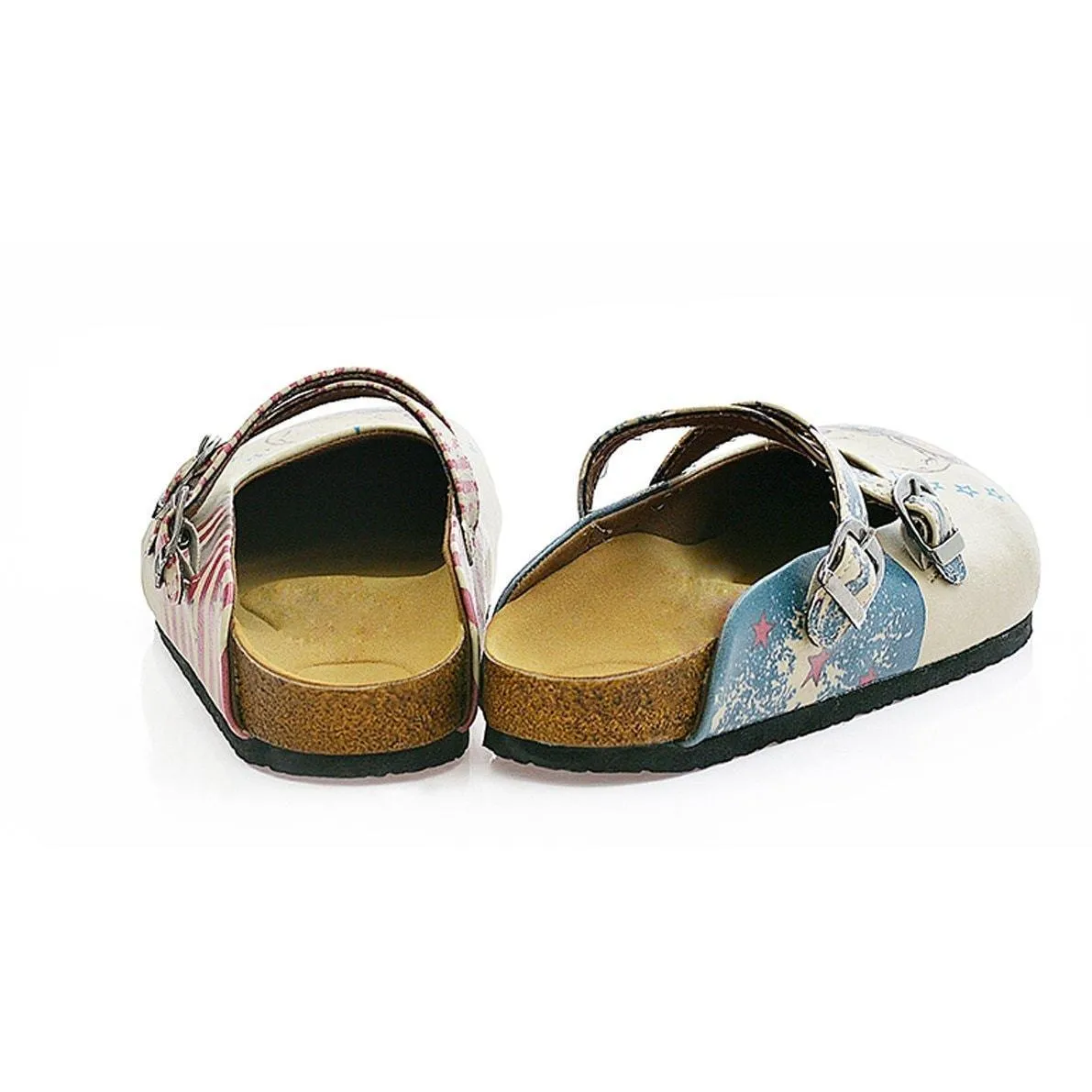 White American Skull Clogs CAL112