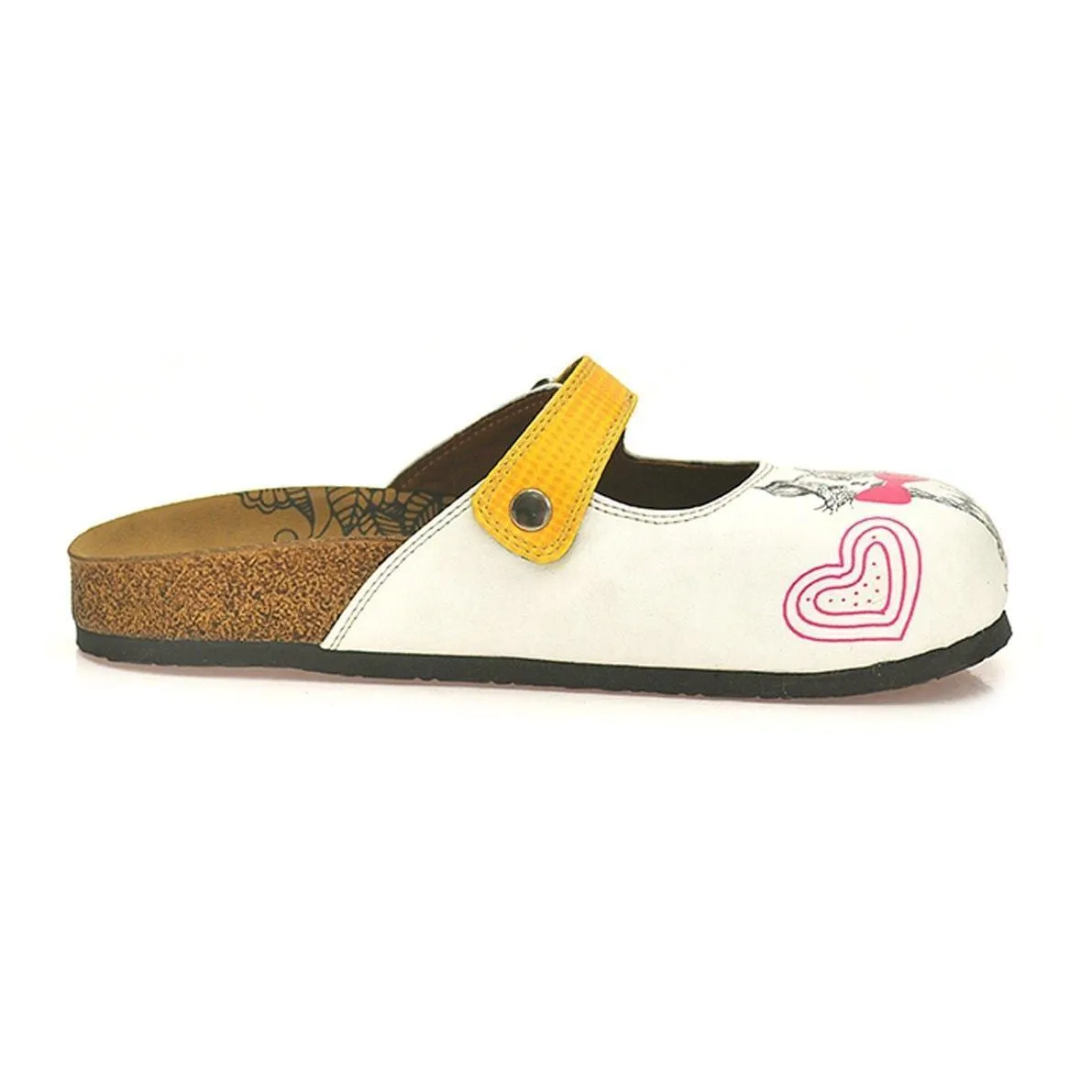 White & Yellow Cat Clogs CAL805