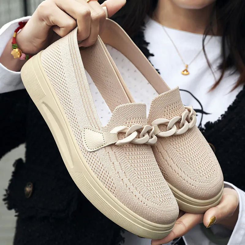Women's Fashion Comfy Knit Loafers Slip on