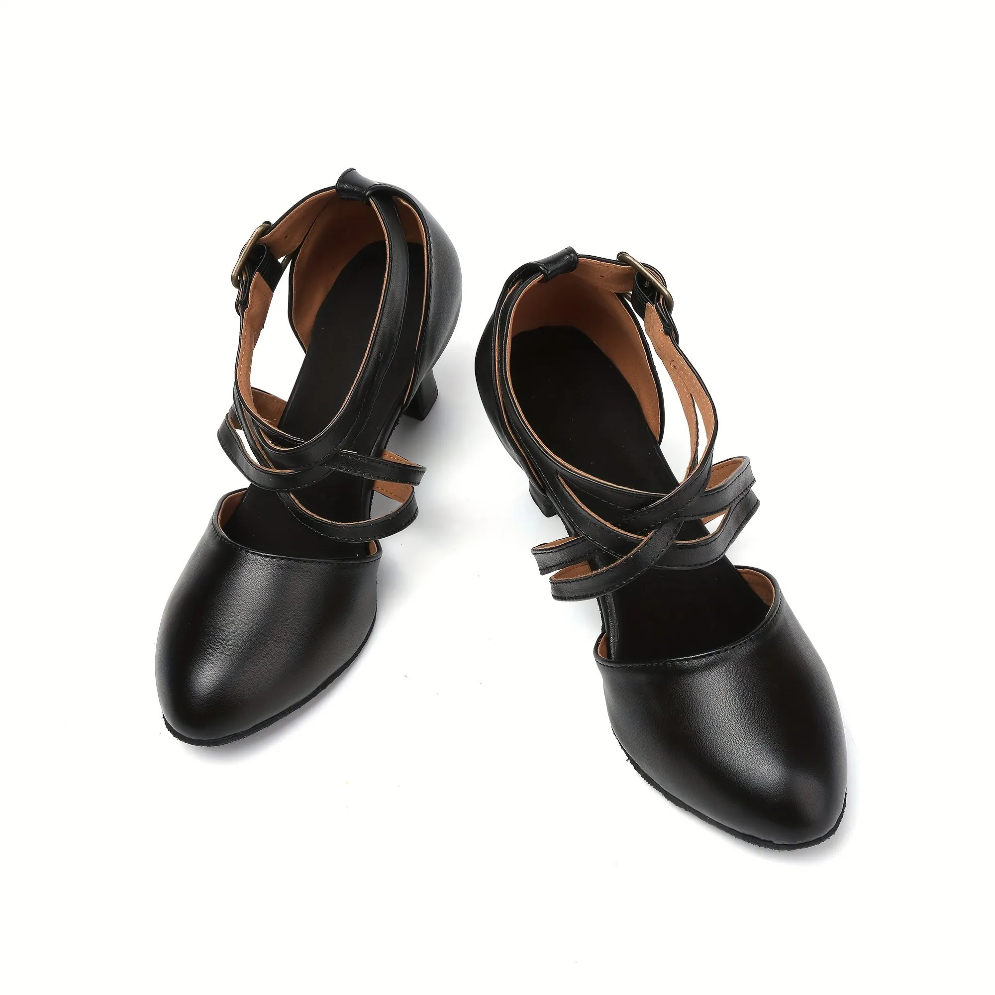 Women's Stylish Black Lightweight Plain Toe Dance Shoes